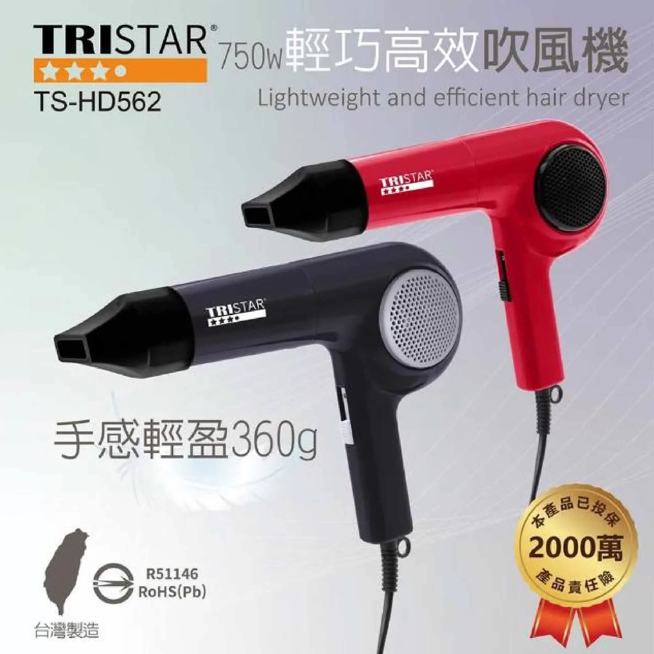 輕巧高效吹風機750W =混色出商品介紹-1-1