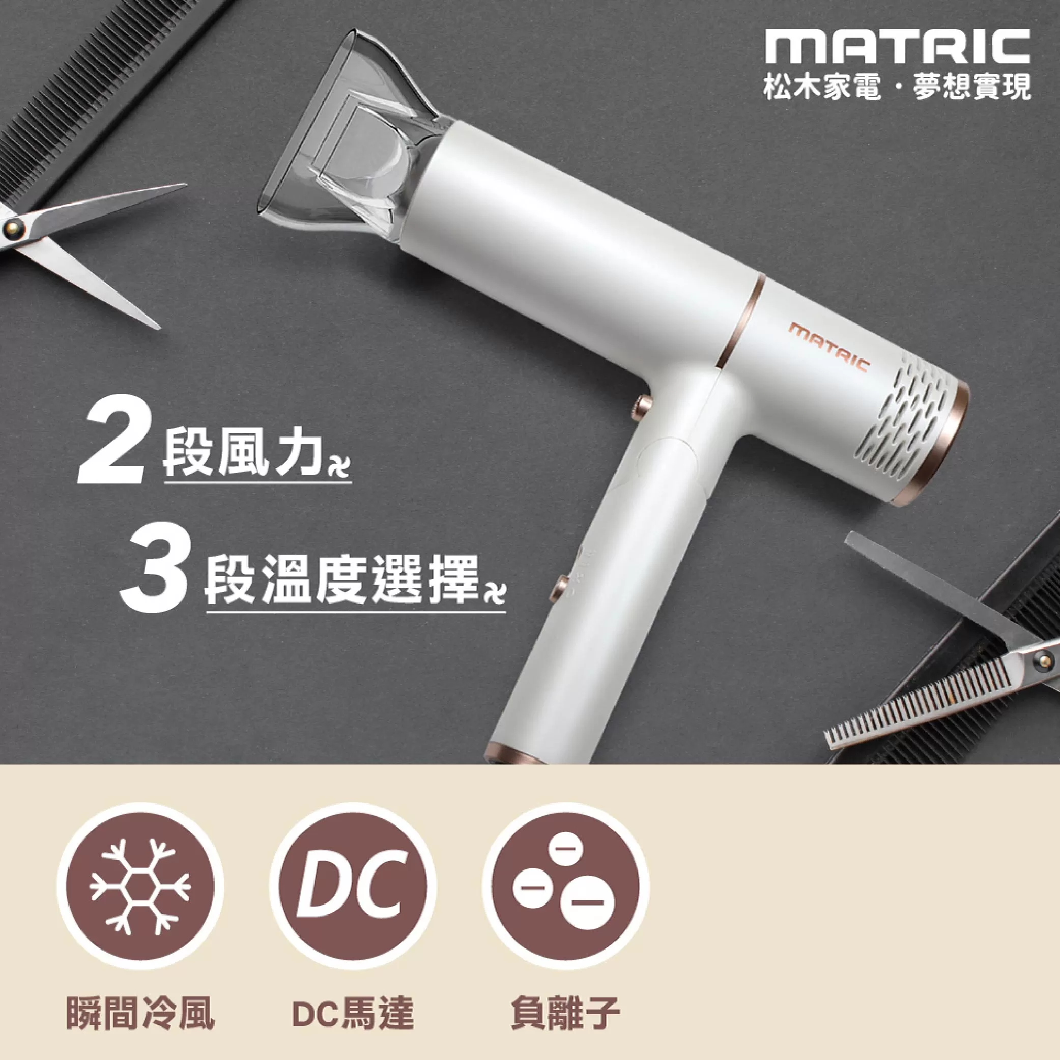 松木折疊式負離子吹風機(質感銀)商品介紹-1-2