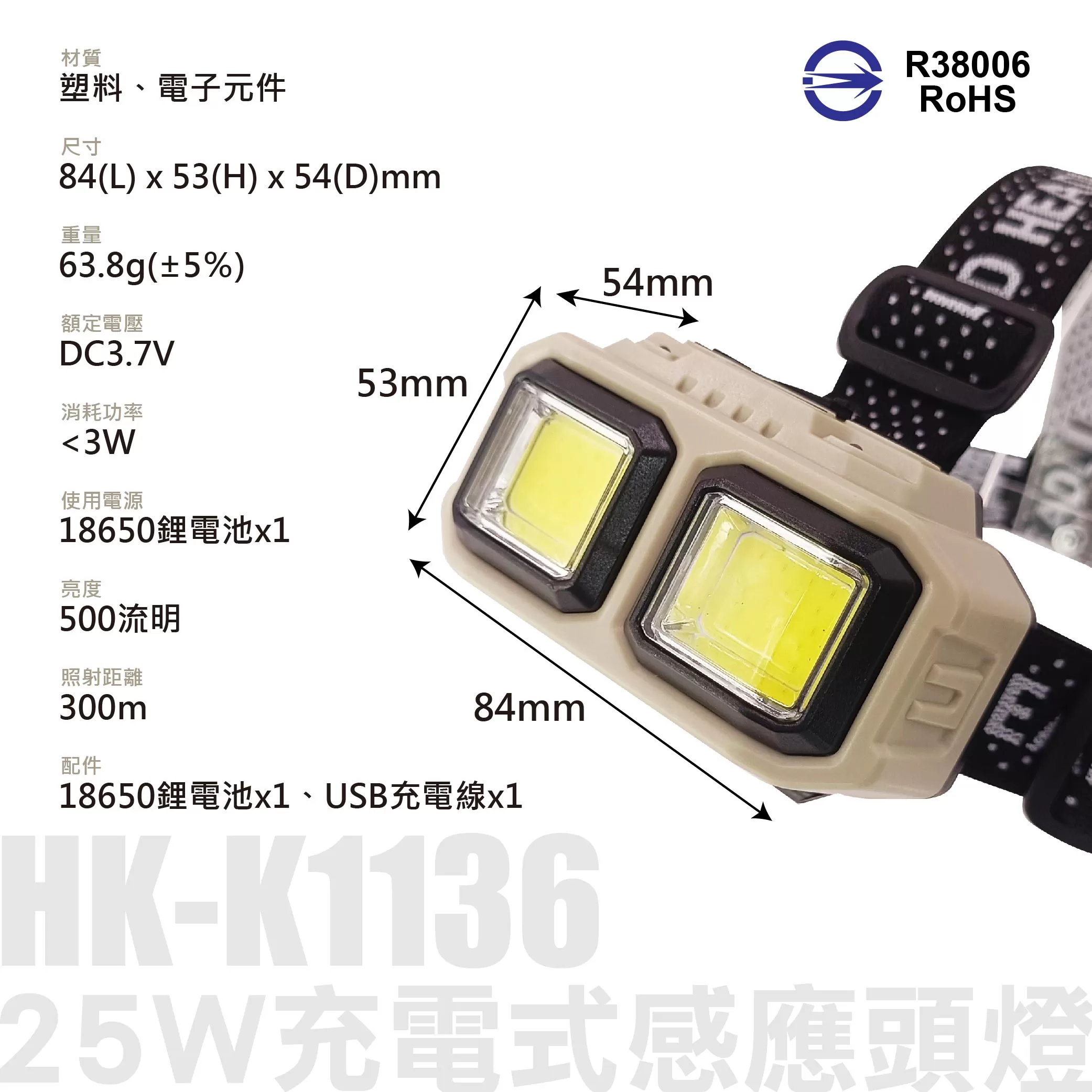 25W充電式感應頭燈商品介紹-1-7