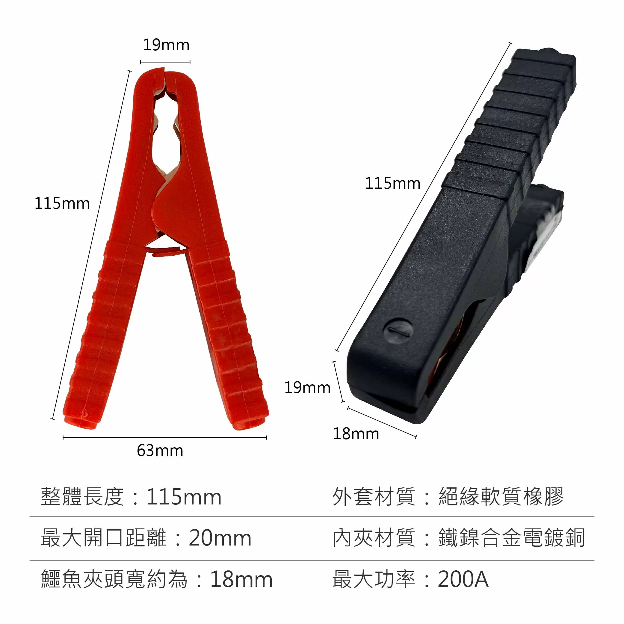 包覆式中夾子(200A)115mm黑色商品介紹-1-7