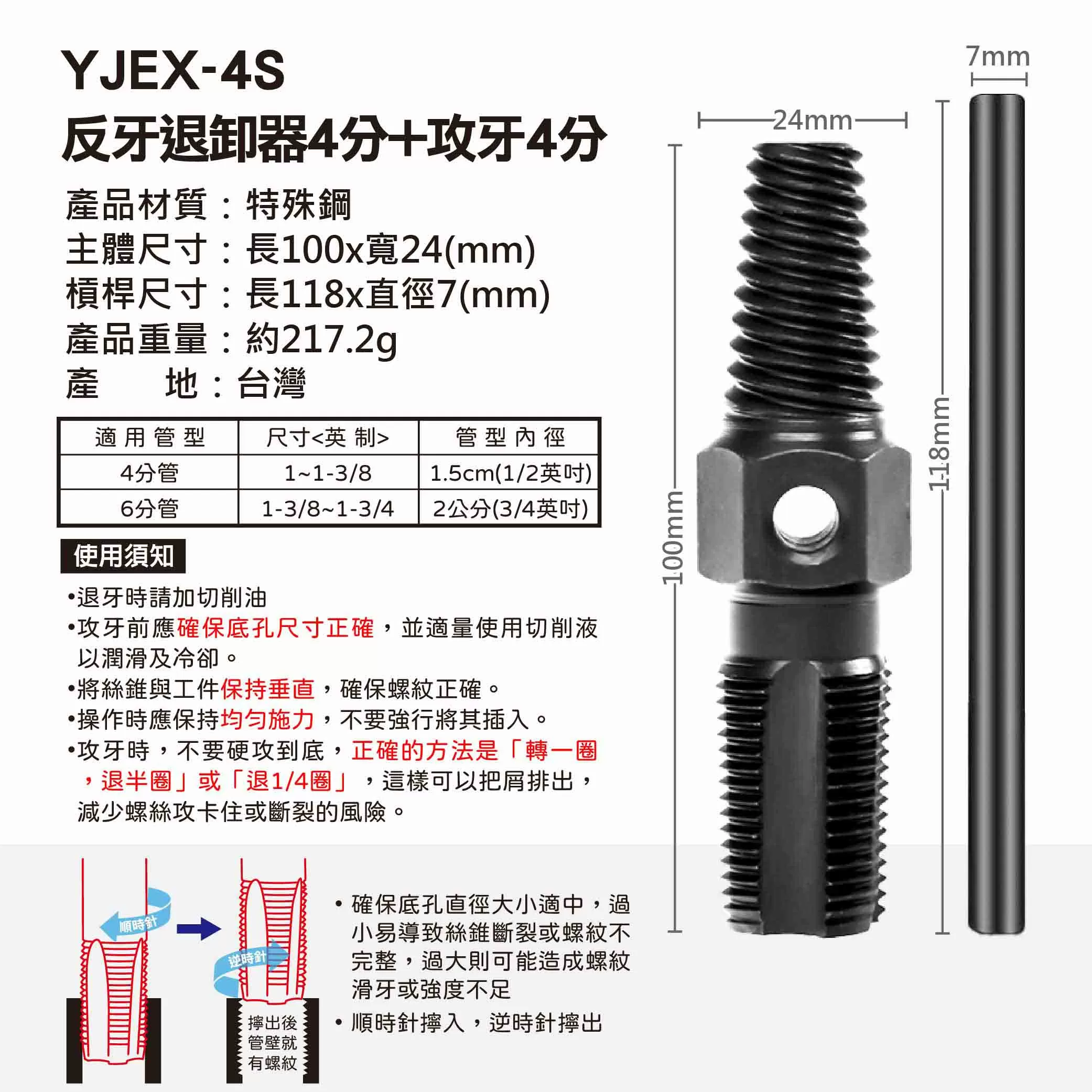 反牙退卸器4分+攻牙4分商品介紹-1-8