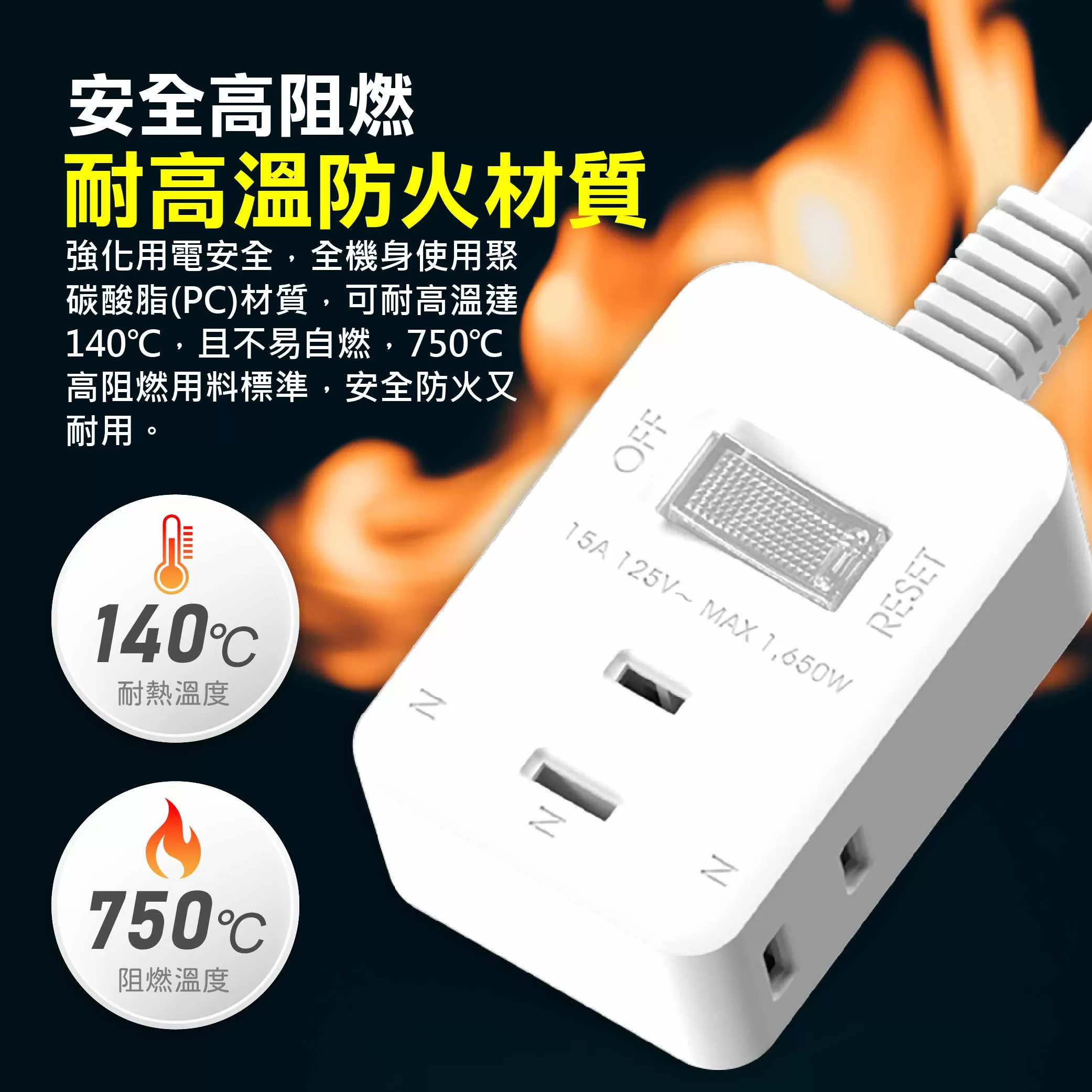 2P一開三插延長線(3尺) 商品介紹-1-3